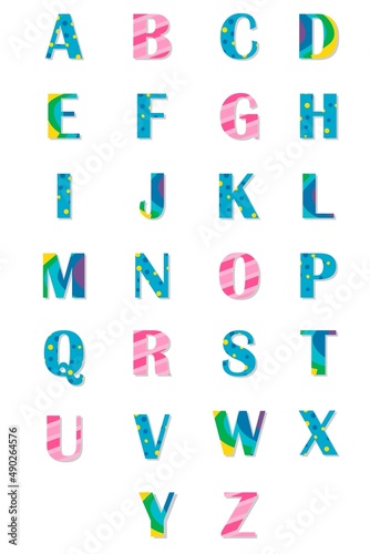 Children's font in the cartoon style of 