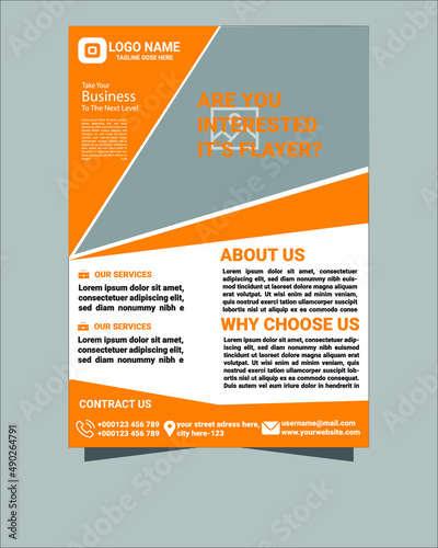 Flyer design template vector design. Layout template in A4 size.Business flyer design a4 template. Vector illustration.Corporate business flyer.