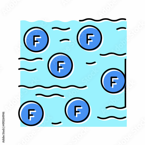 fluoridation water color icon vector illustration