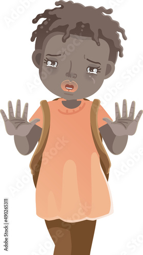 Racist children human trafficking concept children's health