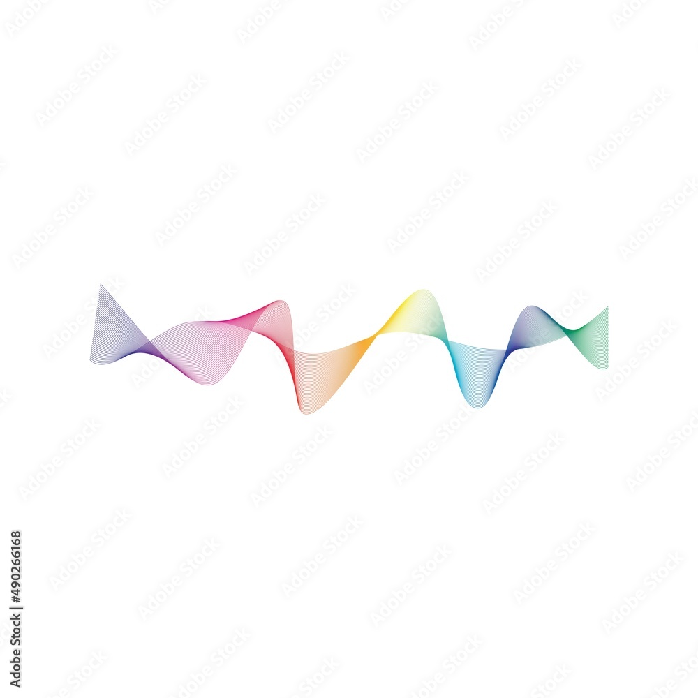 Sound waves line equalizer logo vector illustration design template icon
