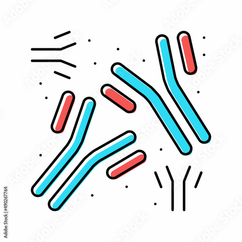 antibodies of disease color icon vector illustration