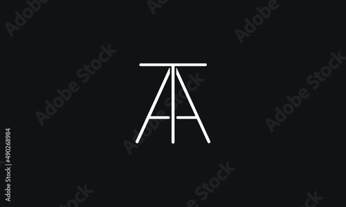 Alphabet letter icon logo AT, TA