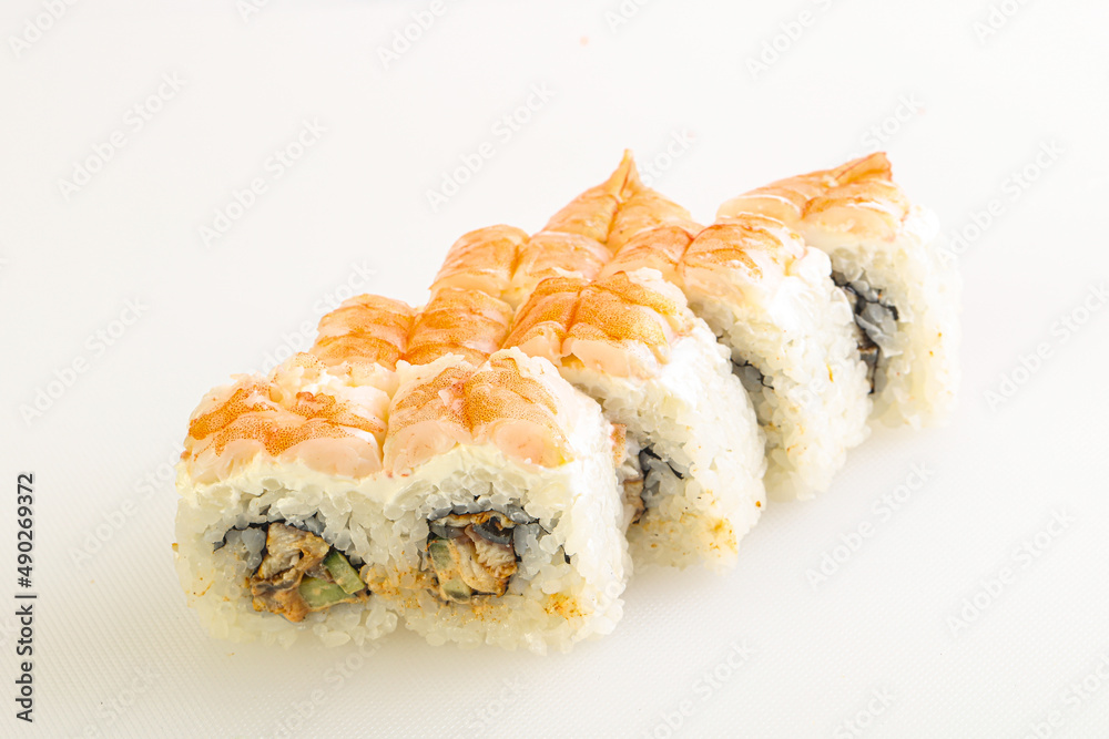 Japanese traditional roll with prawn