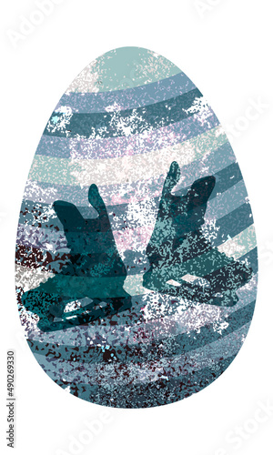 Easter egg with a picture of a pair of hockey skates. Colorful flat vector illustration. Clipart. Isolated element.