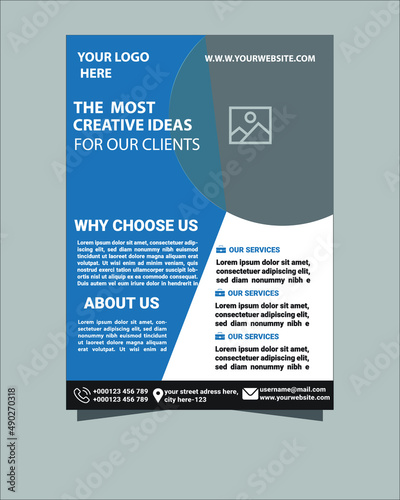 Flyer design template vector design. Layout template in A4 size.Business flyer design a4 template. Vector illustration.Corporate business flyer