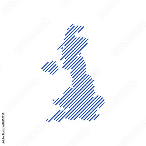 Great Britain tech digital logo vector icon. Germany map line stroke.