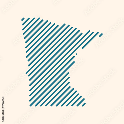 Minnesota, USA tech digital logo vector icon. Minnesota map outline.