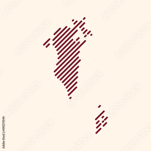 Bahrain tech digital logo vector icon. Bahrain map outline.