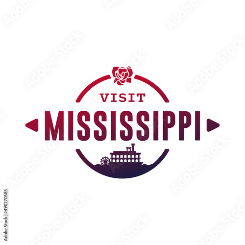 Visit Mississippi state USA, travel logo and icon