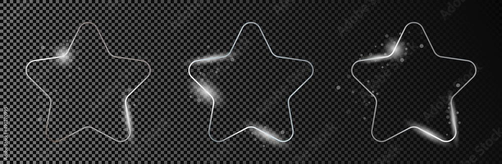Silver glowing rounded star shape frame Silver glowing rounded star shape frame