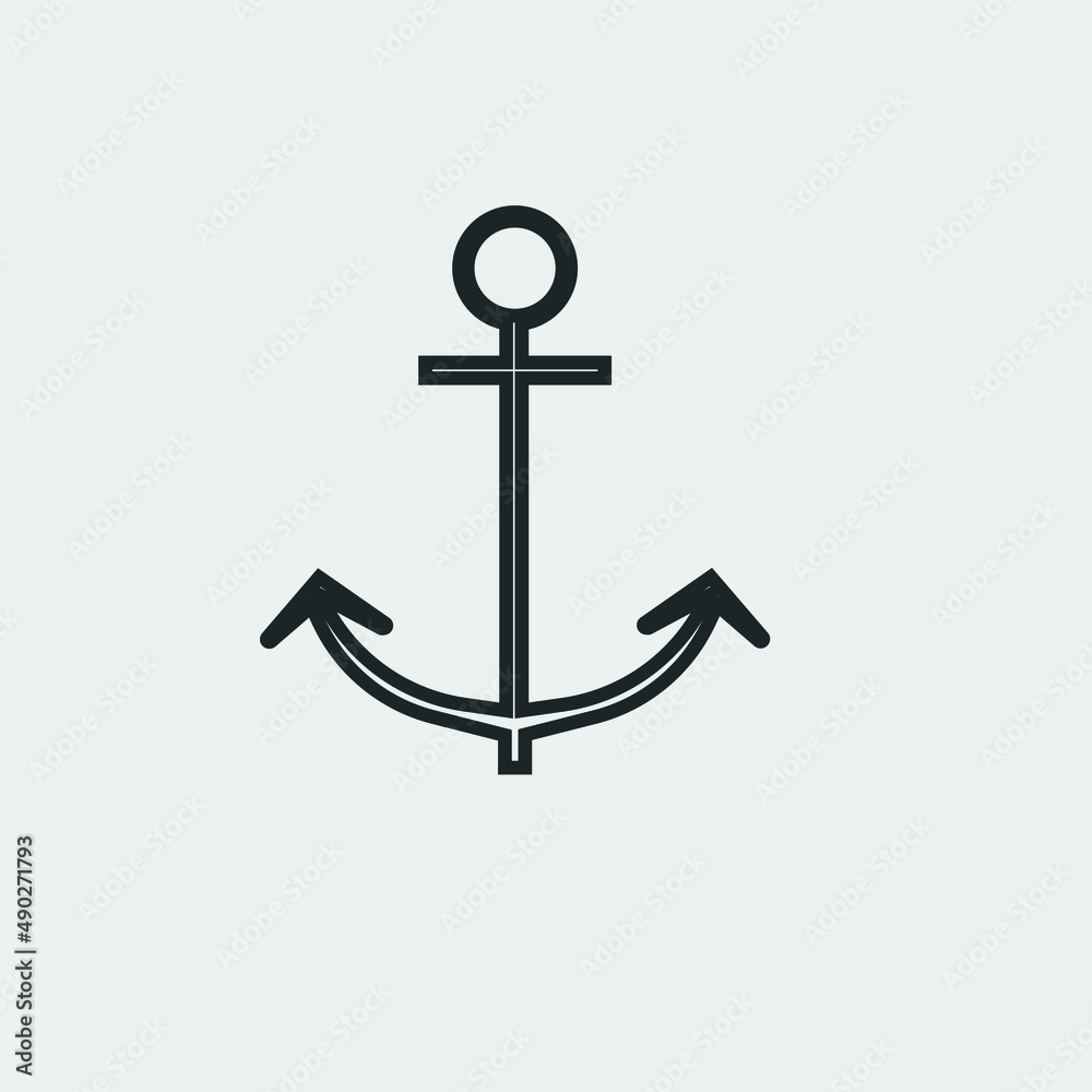 Anchor vector icon illustration sign Anchor vector icon illustration sign