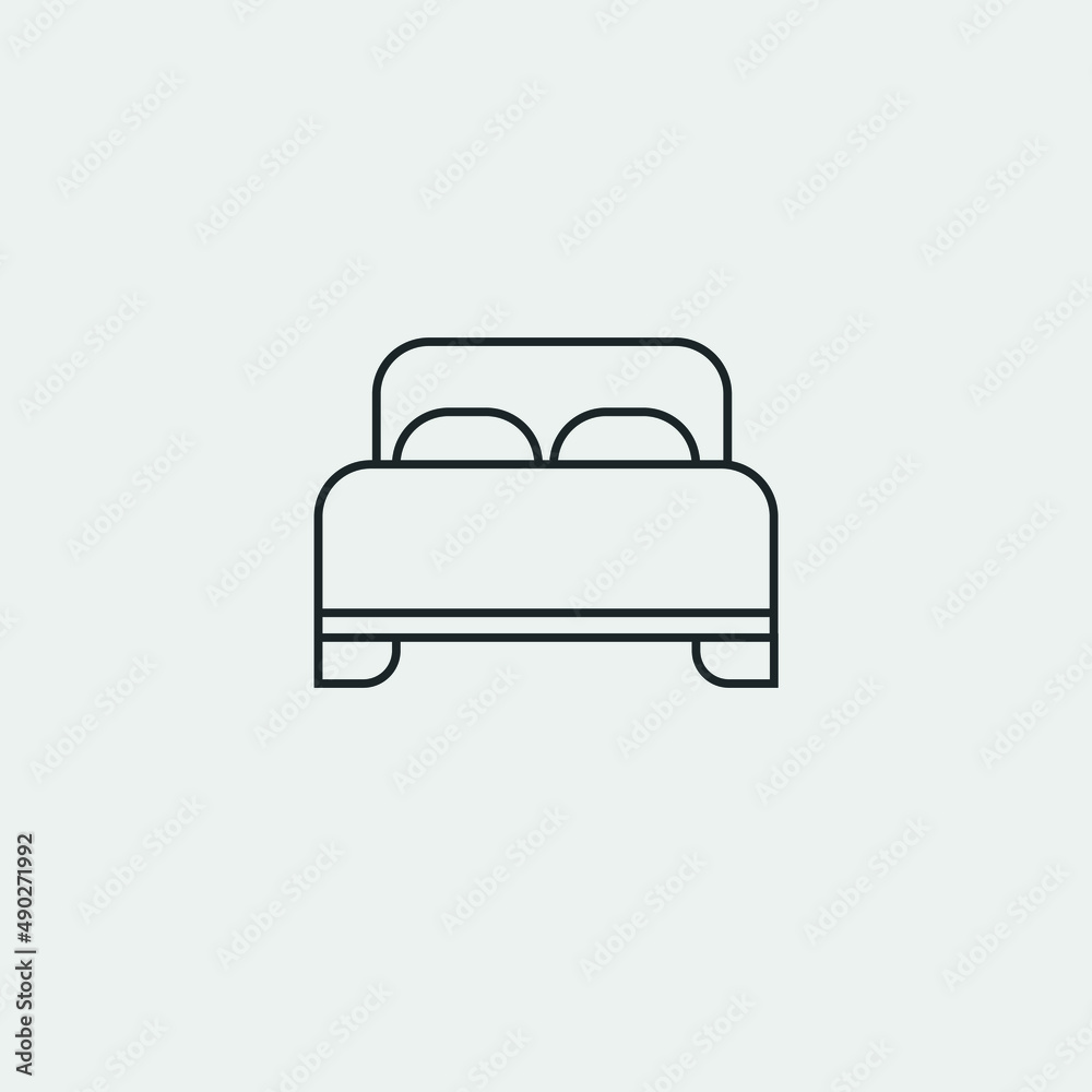 Bed vector icon illustration sign Bed vector icon illustration sign
