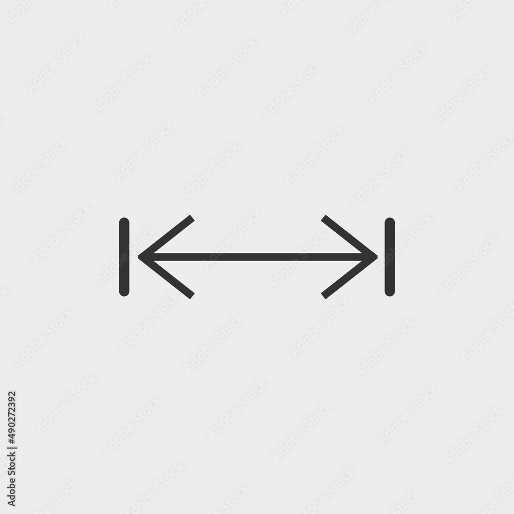 Distance vector icon illustration sign 