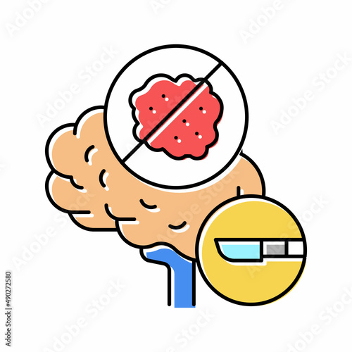 brain tumor surgery color icon vector illustration photo