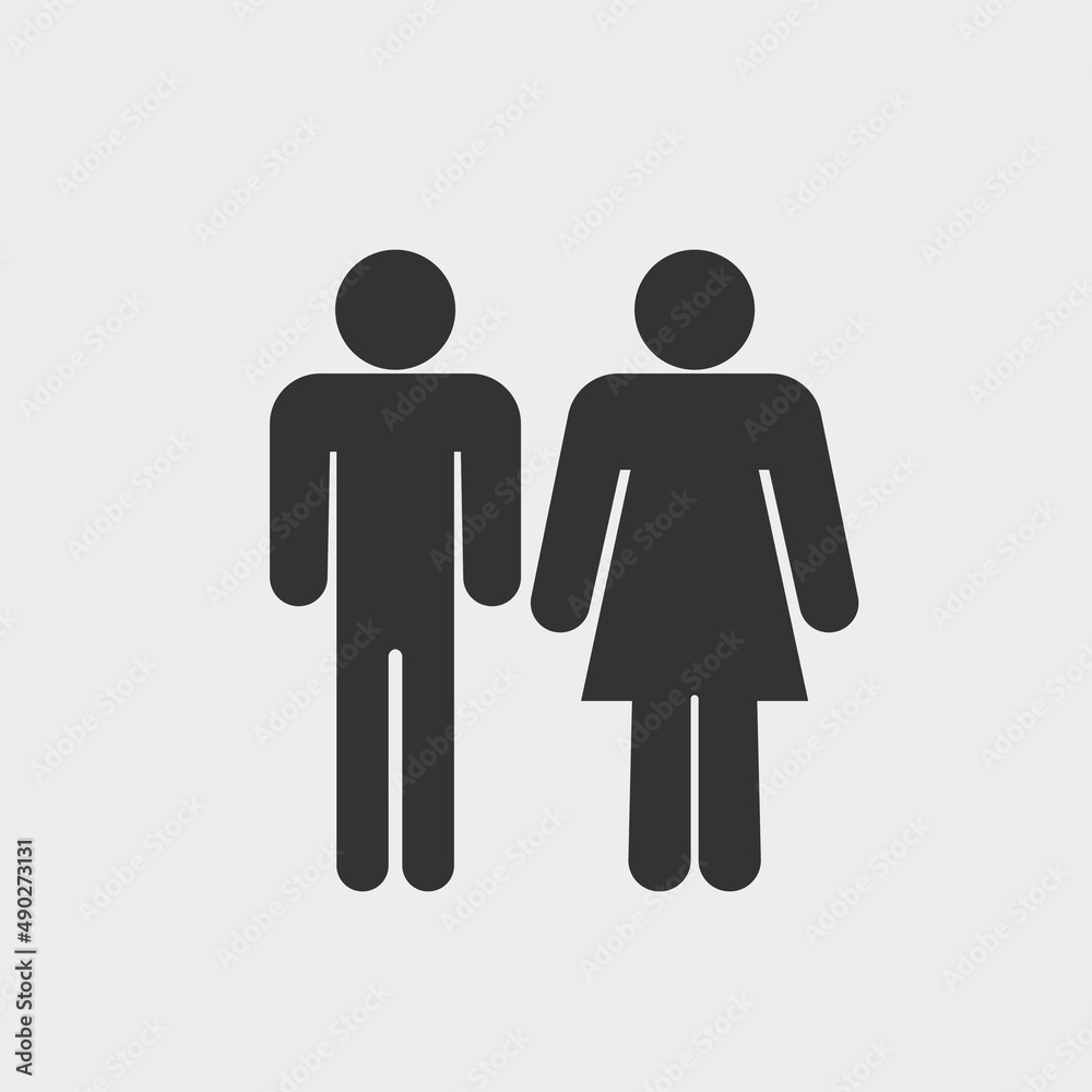 Man and woman vector icon solid grey