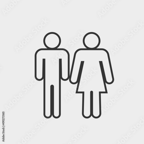 Man and woman vector icon solid grey