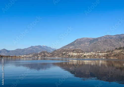 Panorama lake mountains landscape 