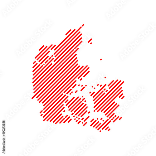 Denmark tech digital logo vector icon. Denmark map outline.