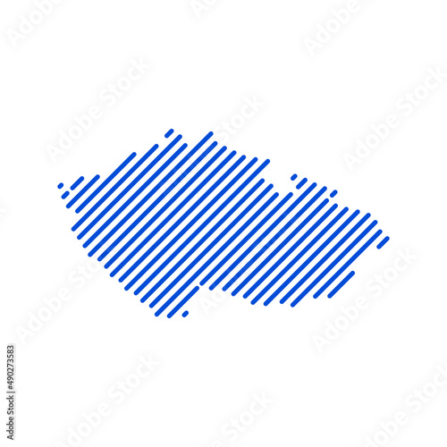 Czech Republic tech digital logo vector icon. Czech Republic map outline.