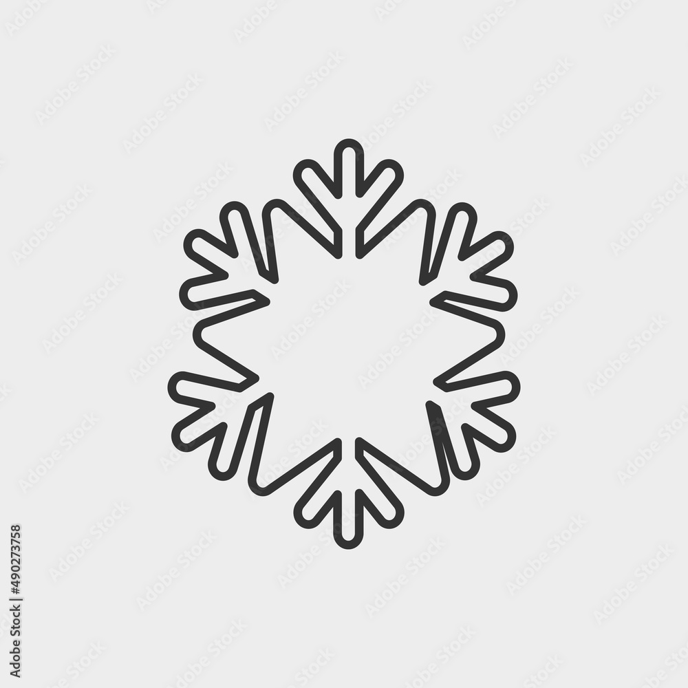Snowflake vector icon illustration sign 