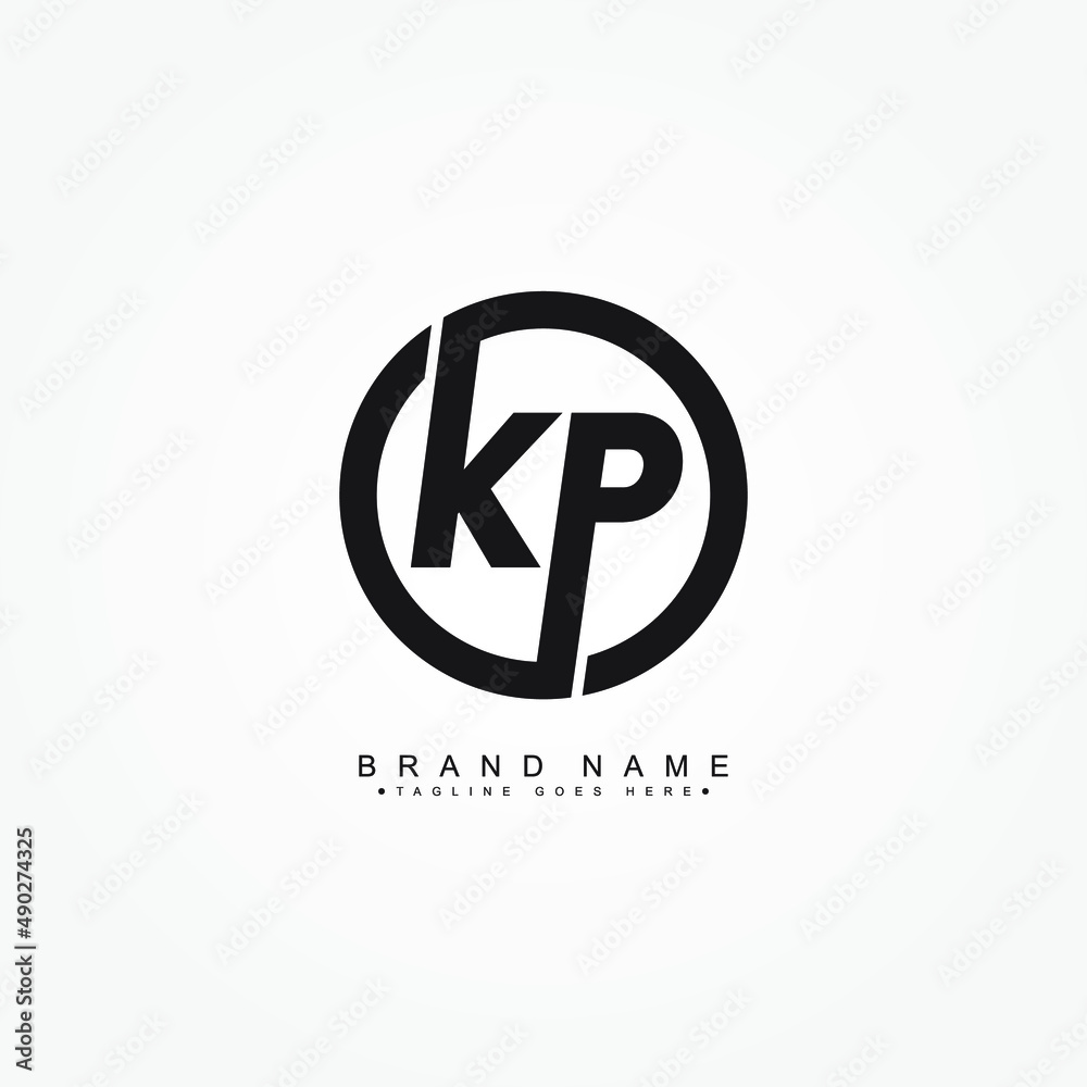 Initial Letter KP Logo - Simple Business Logo for Alphabet K and P ...