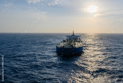 The oil tanker in the high sea