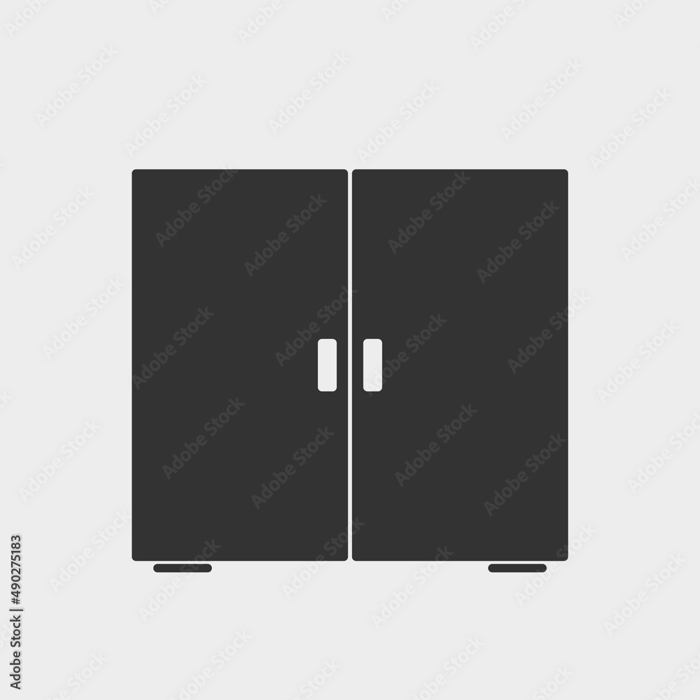 Cupboard vector icon illustration sign Cupboard vector icon illustration sign