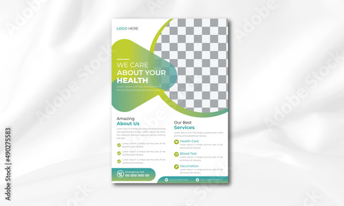 Healthcare flyer design template | Medical business promotional flyer or brochure cover design template | Trendy medical banners and posters