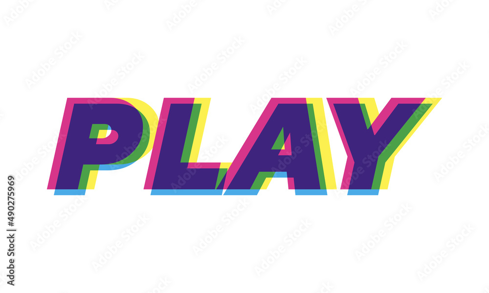 Fototapeta premium Play Modern Glitch Text Effect