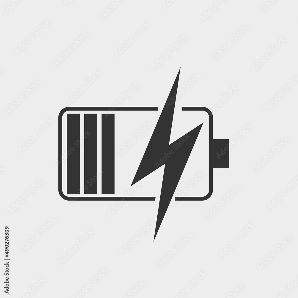 Battery fast charging vector icon illustration sign Battery fast charging vector icon illustration sign