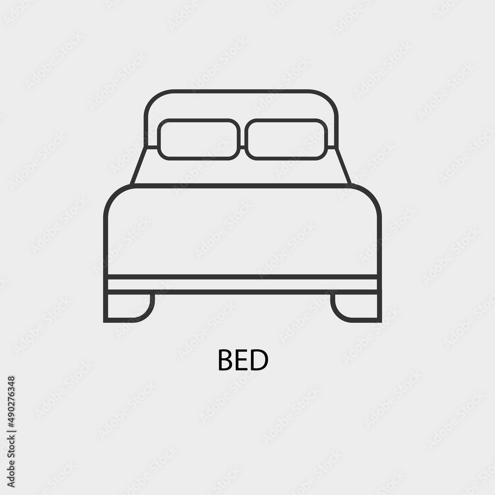 Bed vector icon illustration sign Bed vector icon illustration sign