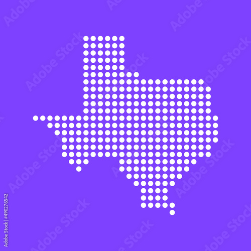 Texas state map round tech design. 