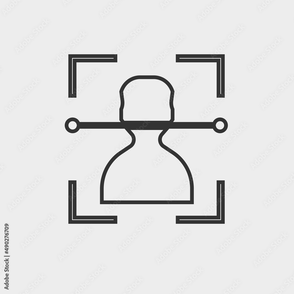 Face scan vector icon illustration sign Face scan vector icon illustration sign