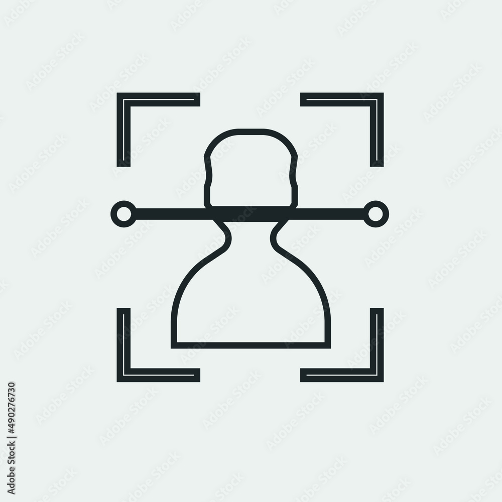 Face scan vector icon illustration sign Face scan vector icon illustration sign