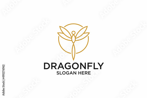 Obraz na płótnie dragonfly logo w salonie