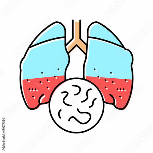 infectious disease tuberculosis color icon vector illustration