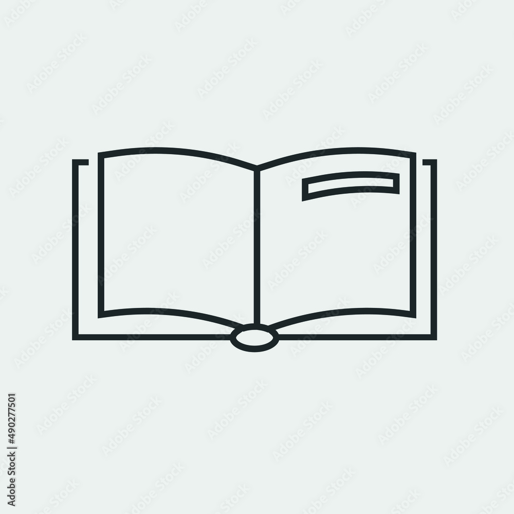 Open novel vector icon illustration sign Open novel vector icon illustration sign