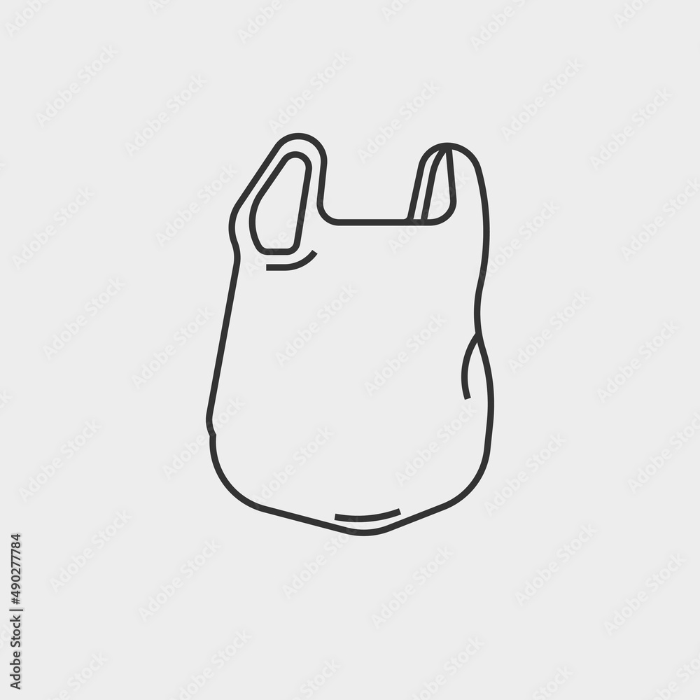 Plastic bag in water vector icon illustration sign Plastic bag in water vector icon illustration sign