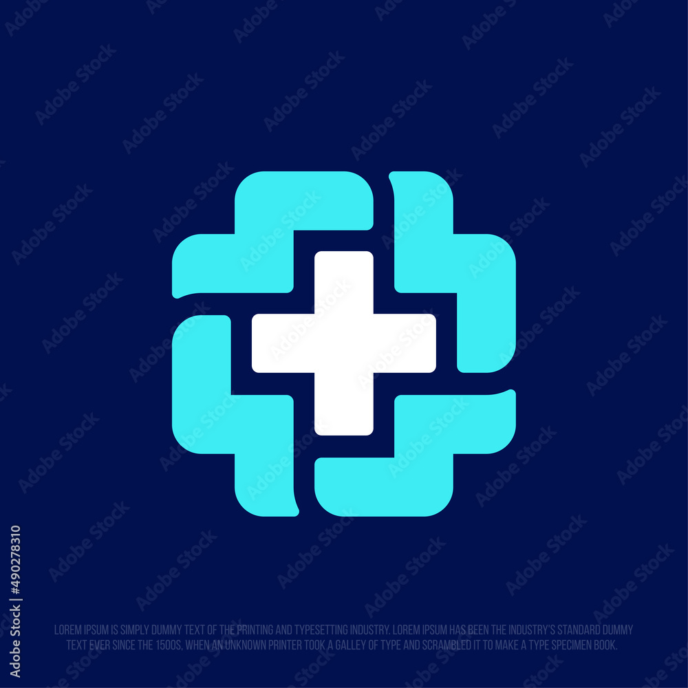 Obraz premium Modern professional icon cross in pharmacy industry