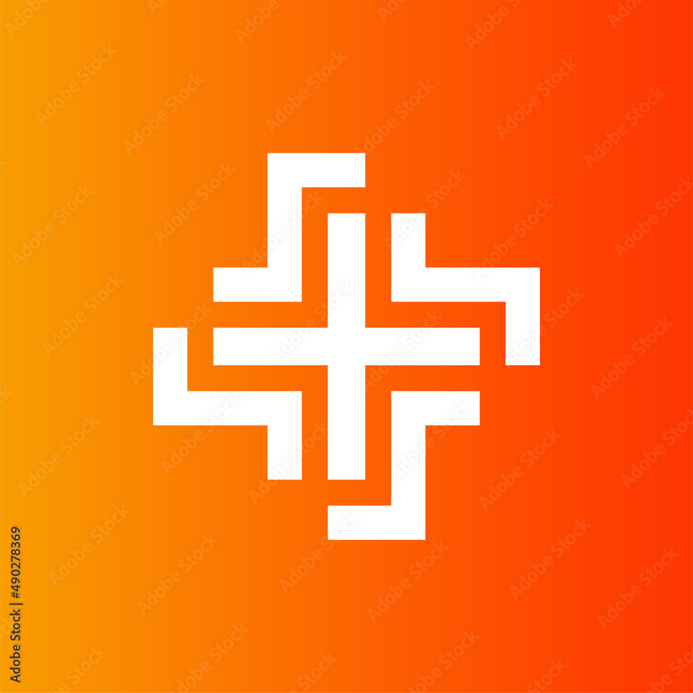 Fototapeta premium Modern professional icon cross in pharmacy industry