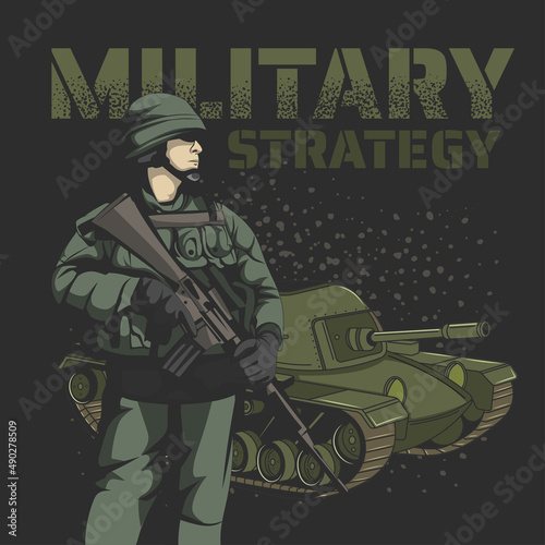 Military vector illustration, Army soldiers