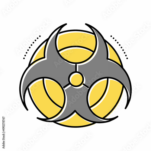 dangerous chemical waste mark color icon vector isolated illustration