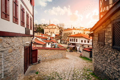Safranbolu, Turkey the street view of Safranbolu old town area, UNESCO world heritage site and protected buildings. photo