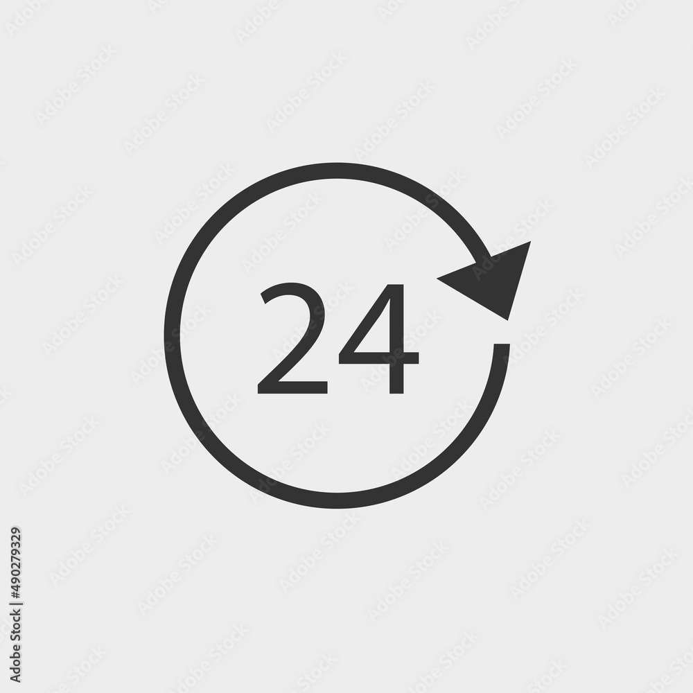 24 hour rotation vector icon illustration sign 24 hour rotation vector icon illustration sign