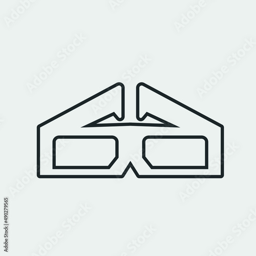 3D glasses vector icon illustration sign