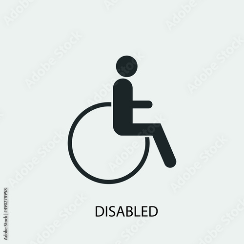 Disabled vector icon illustration sign