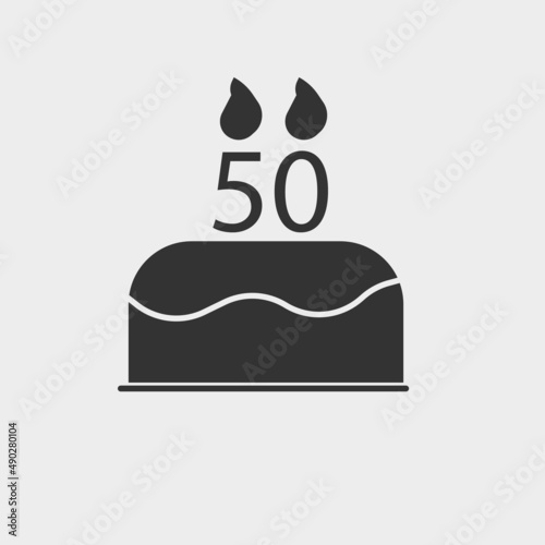 50th anniversary cake vector icon illustration sign 