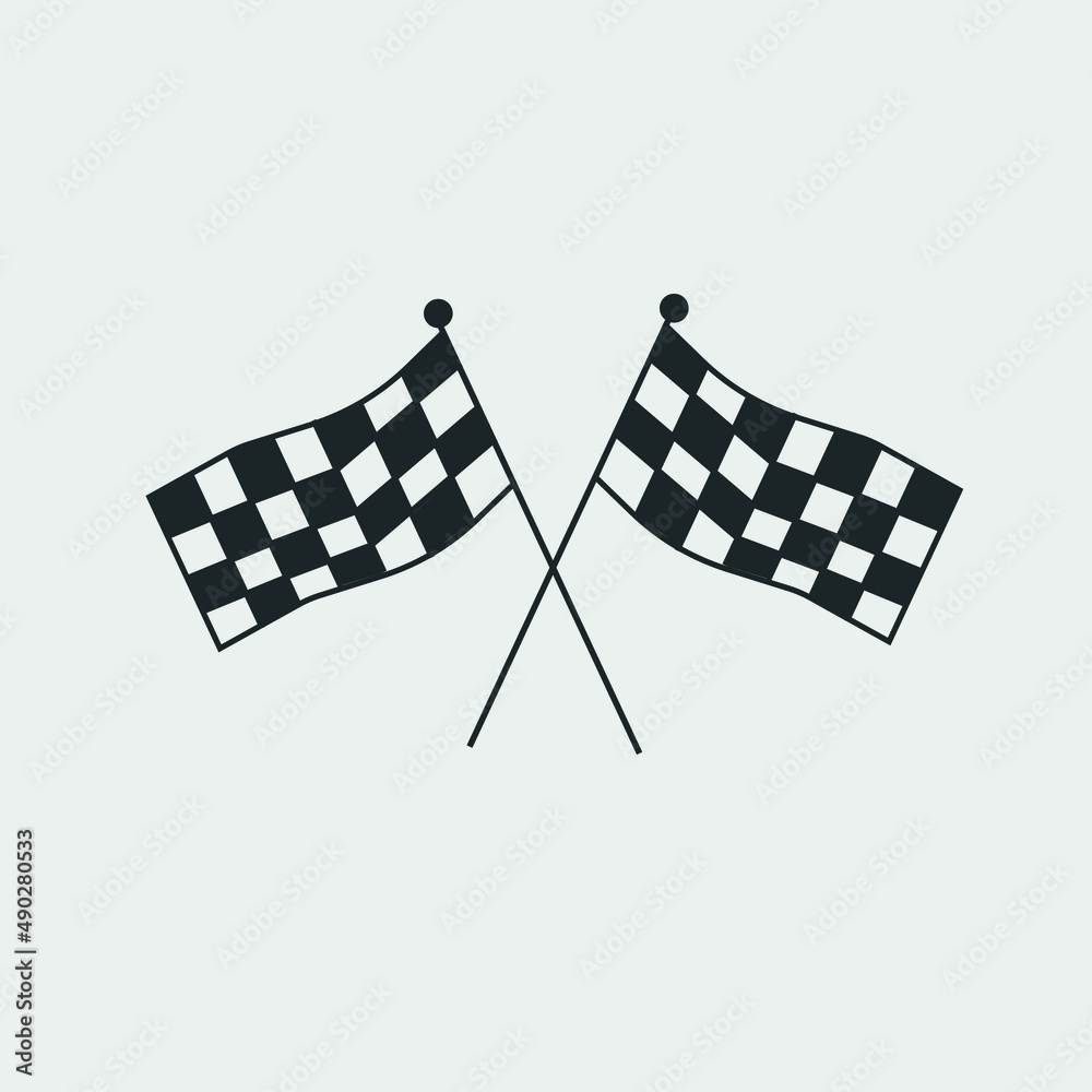 Fototapeta premium Checkered flag vector icon illustration sign