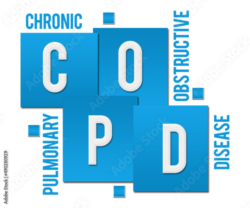 COPD - Chronic Obstructive Pulmonary Disease Blue Squares Text 